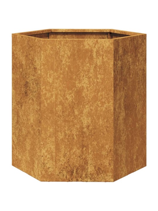 Sodo loveliai, 2vnt., 46x40x45cm, corten plienas, šešiakampiai