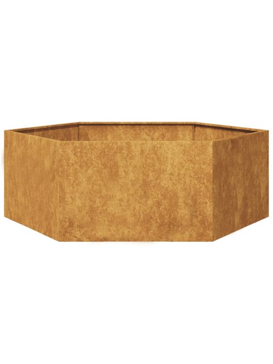 Sodo lovelis, 138x120x45cm, corten plienas, šešiakampis