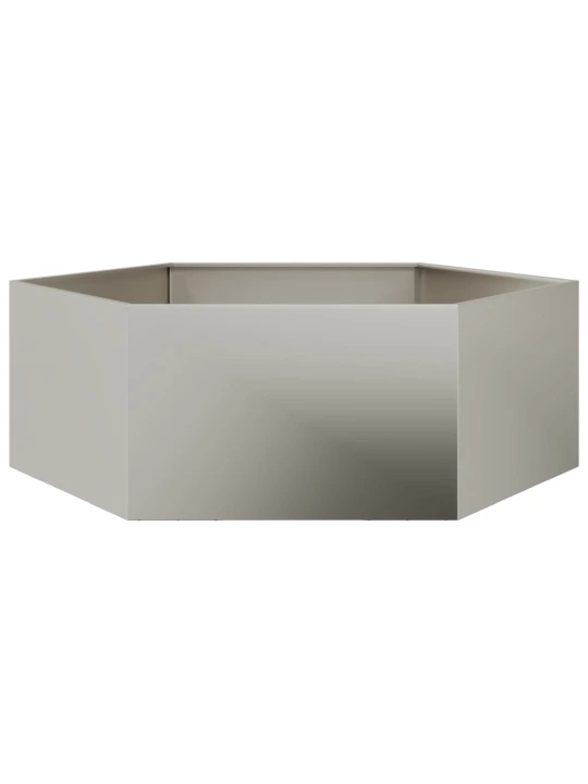Sodo lovelis, 138x120x45cm, corten plienas, šešiakampis