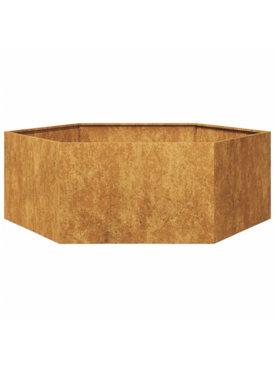 Sodo lovelis, 138x120x45cm, corten plienas, šešiakampis