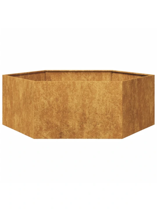 Sodo lovelis, 138x120x45cm, corten plienas, šešiakampis