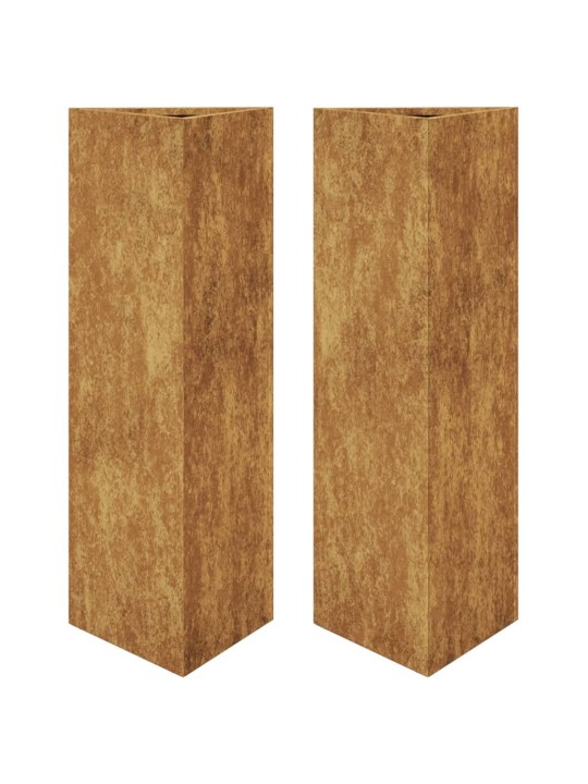 Sodo loveliai, 2vnt., 30x26x75cm, corten plienas, trikampiai