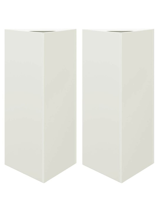 Sodo loveliai, 2vnt., balti, 40x34,5x70cm, plienas, trikampiai