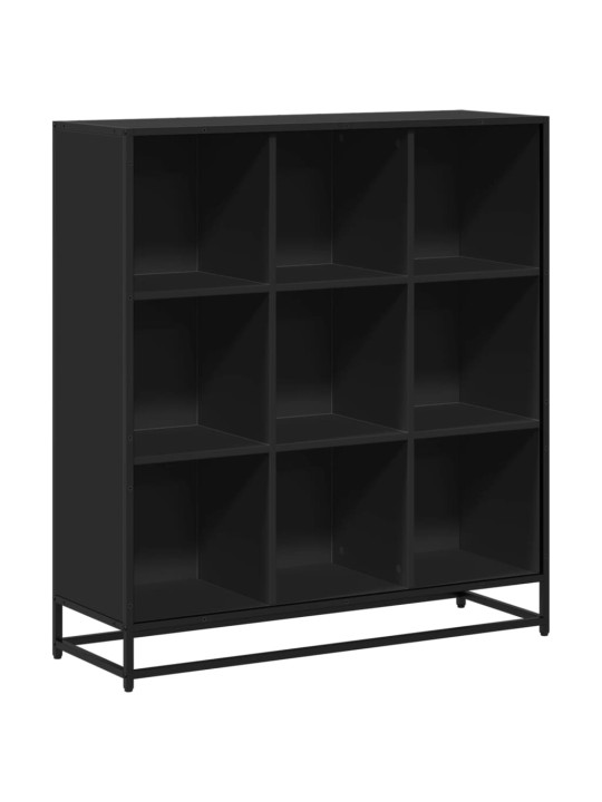 Knygų spinta, juoda, 97,5x33x107,5cm, apdirbta mediena/metalas