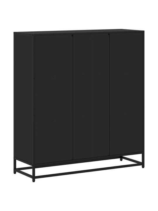 Knygų spinta, juoda, 97,5x33x107,5cm, apdirbta mediena/metalas