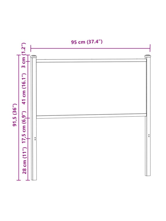 Galvūgalis, dūminio ąžuolo spalvos, 90cm, mediena ir plienas