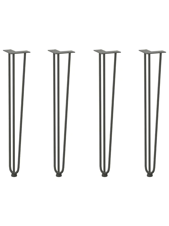 Plaukų segtukas stalo kojelės, 4 vnt., antracito, 72cm, plienas