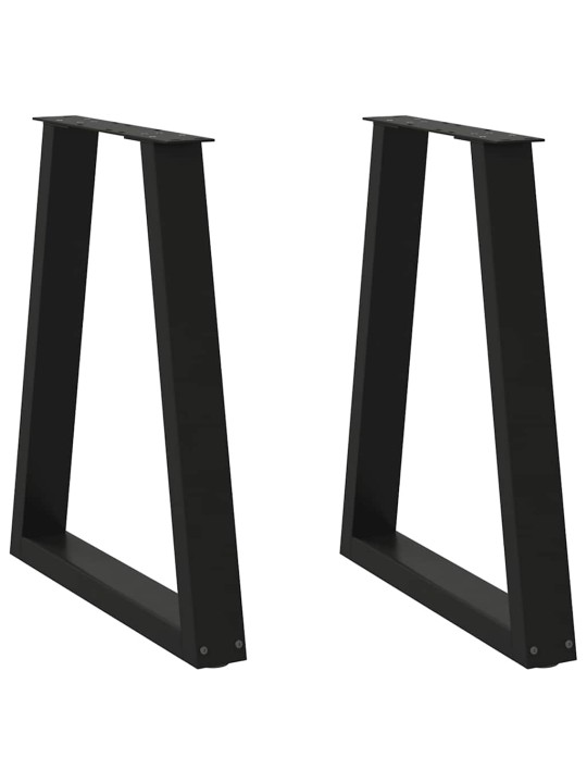 Kavos staliuko kojelės, V formos, 2 vnt., juoda, 50x(72-73)cm