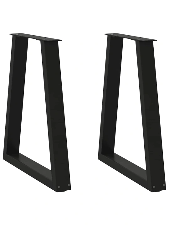 Kavos staliuko kojelės, V formos, 2 vnt., juoda, 50x(72-73)cm