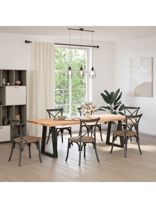Kavos staliuko kojelės, V formos, 2 vnt., juoda, 50x(72-73)cm
