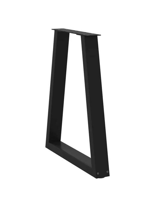 Kavos staliuko kojelės, V formos, 2 vnt., juoda, 50x(72-73)cm