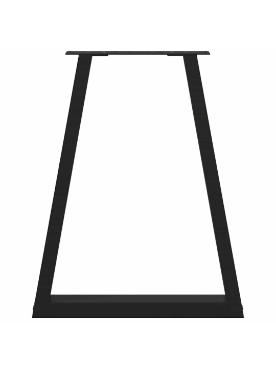 Kavos staliuko kojelės, V formos, 2 vnt., juoda, 50x(72-73)cm