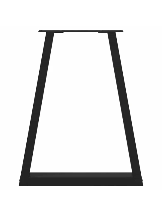 Kavos staliuko kojelės, V formos, 2 vnt., juoda, 50x(72-73)cm