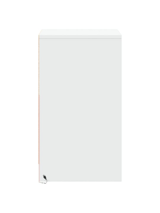 Naktinės spintelės su LED lemputėmis, 2vnt., baltos, mediena