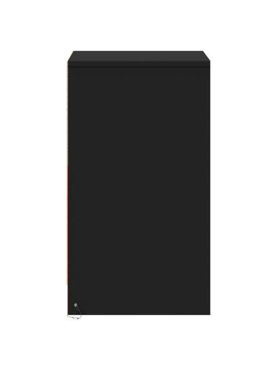 Naktinės spintelės su LED lemputėmis, 2vnt., juodos, mediena