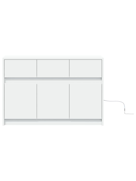 Televizoriaus spintelė su LED, balta, 91x34x61cm, mediena