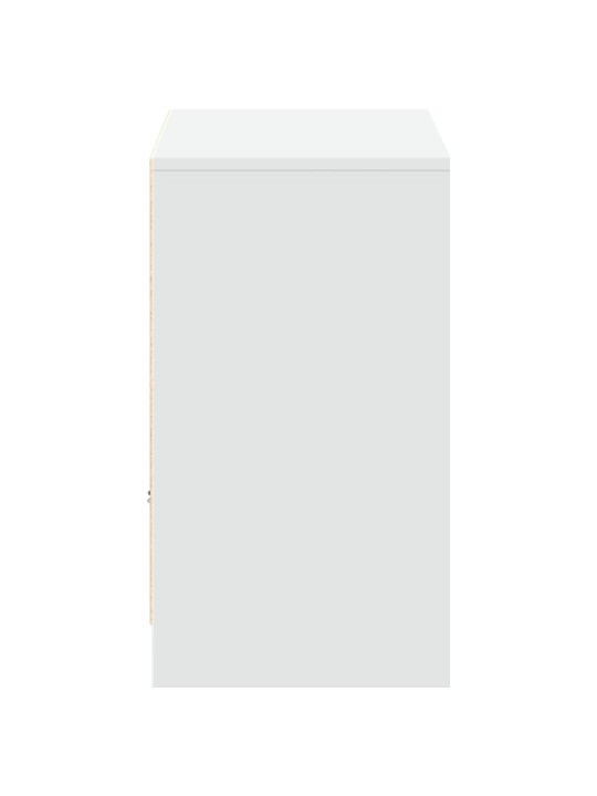 Televizoriaus spintelė su LED, balta, 91x34x61cm, mediena