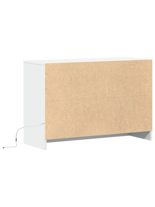 Televizoriaus spintelė su LED, balta, 91x34x61cm, mediena