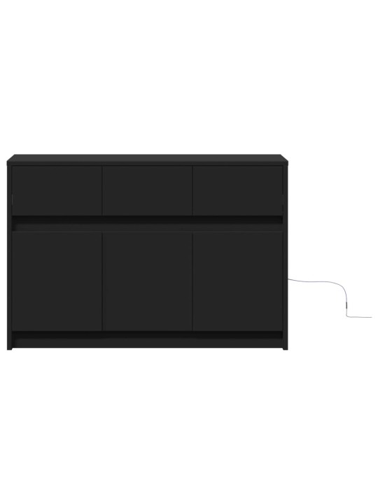 Televizoriaus spintelė su LED, juoda, 91x34x61cm, mediena