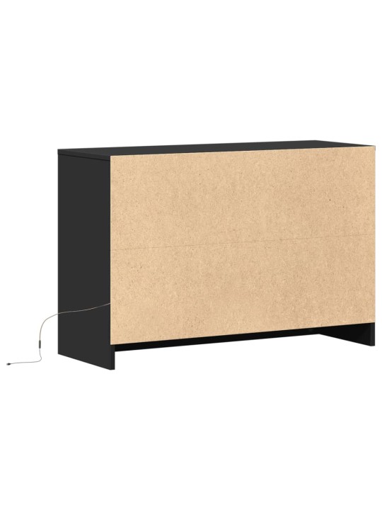 Televizoriaus spintelė su LED, juoda, 91x34x61cm, mediena