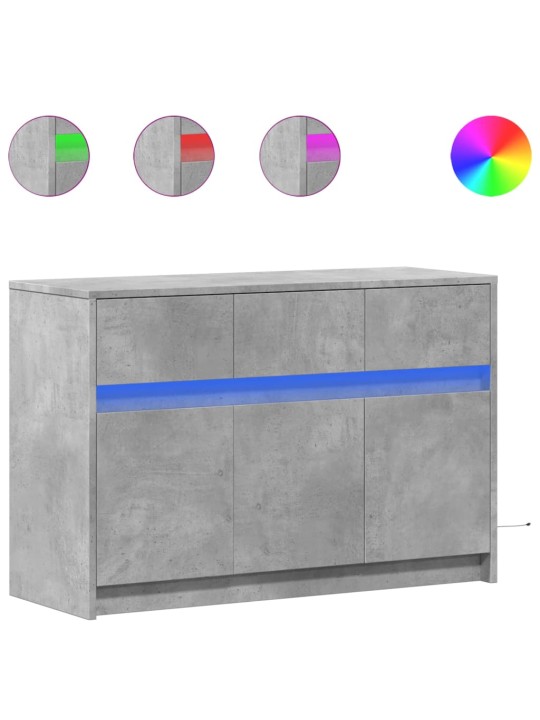 Televizoriaus spintelė su LED, betono, 91x34x61cm, mediena