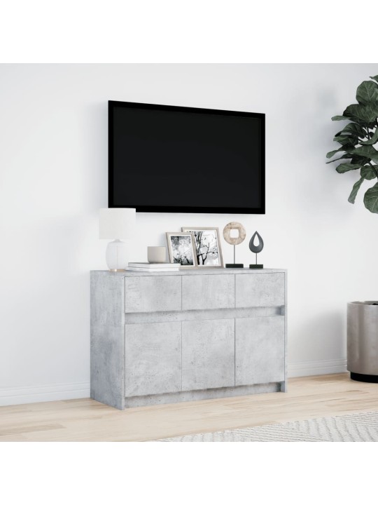 Televizoriaus spintelė su LED, betono, 91x34x61cm, mediena