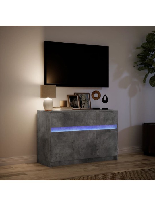 Televizoriaus spintelė su LED, betono, 91x34x61cm, mediena