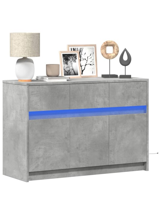 Televizoriaus spintelė su LED, betono, 91x34x61cm, mediena