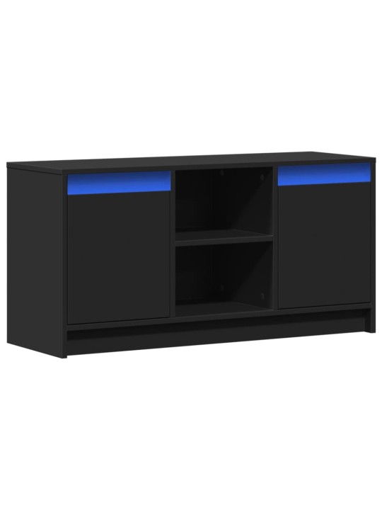Televizoriaus spintelė su LED, juoda, 100x34x50cm, mediena