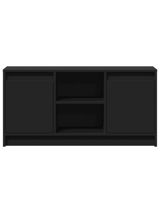 Televizoriaus spintelė su LED, juoda, 100x34x50cm, mediena