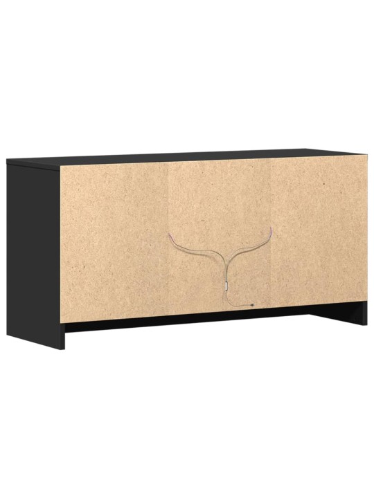 Televizoriaus spintelė su LED, juoda, 100x34x50cm, mediena