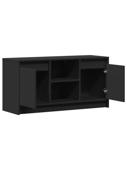 Televizoriaus spintelė su LED, juoda, 100x34x50cm, mediena