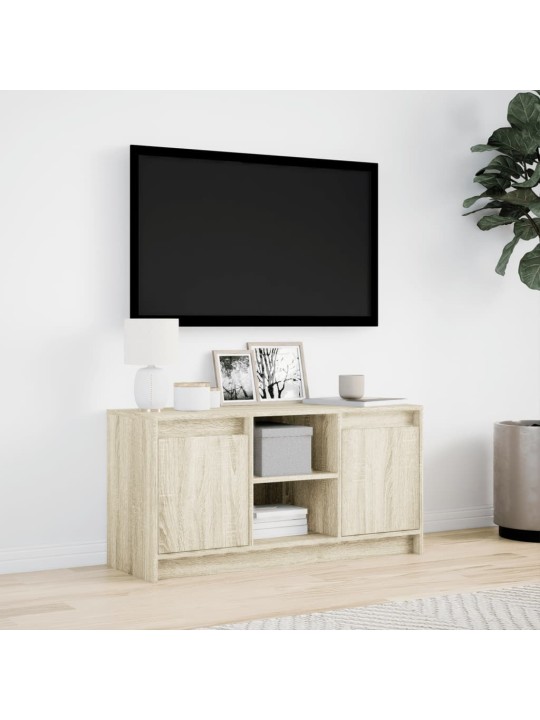 Televizoriaus spintelė su LED, ąžuolo, 100x34x50cm, mediena