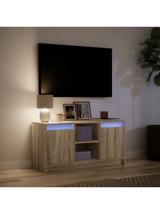 Televizoriaus spintelė su LED, ąžuolo, 100x34x50cm, mediena
