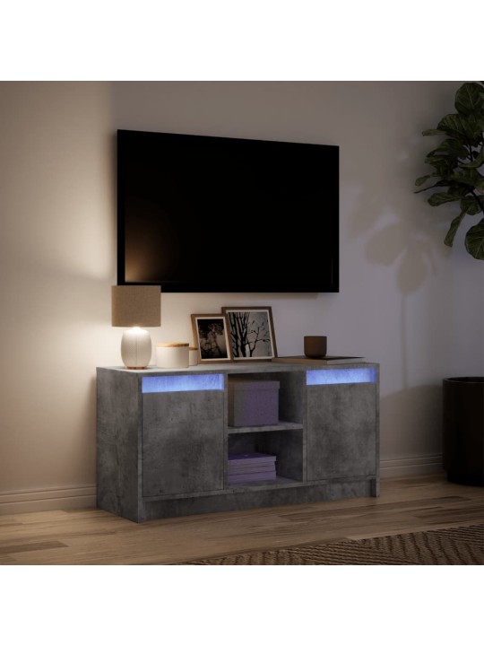 Televizoriaus spintelė su LED, betono, 100x34x50cm, mediena