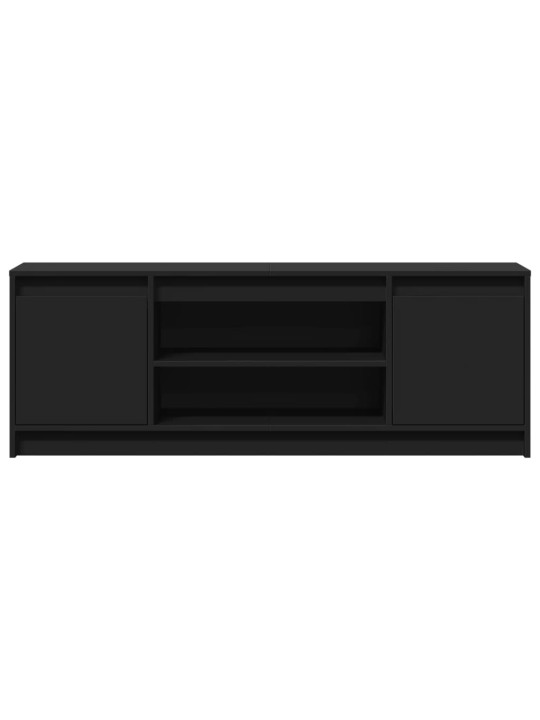 Televizoriaus spintelė su LED, juoda, 139,5x34x50cm, mediena