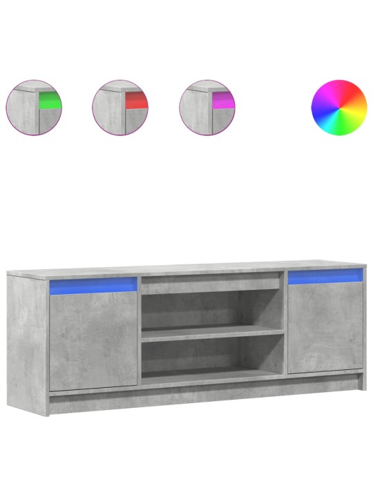 Televizoriaus spintelė su LED, betono, 139,5x34x50cm, mediena