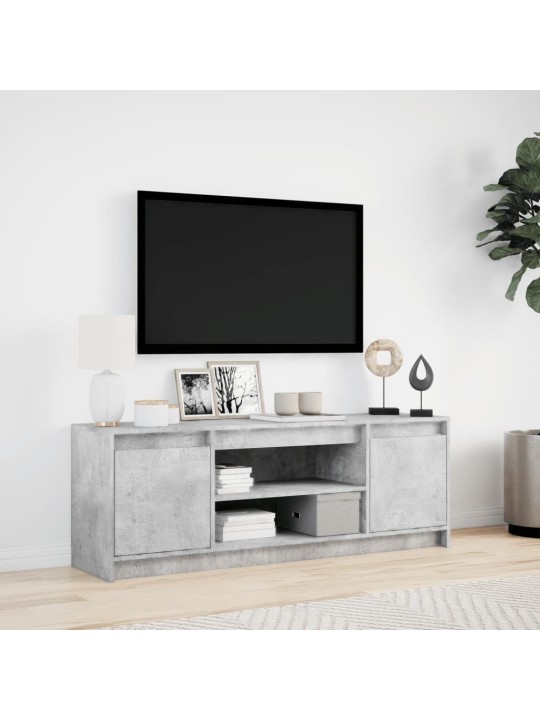 Televizoriaus spintelė su LED, betono, 139,5x34x50cm, mediena