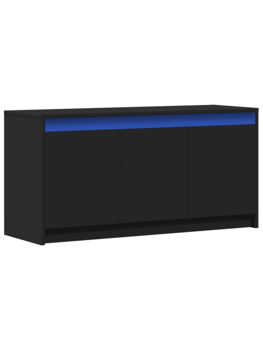 Televizoriaus spintelė su LED, juoda, 100x34x50cm, mediena