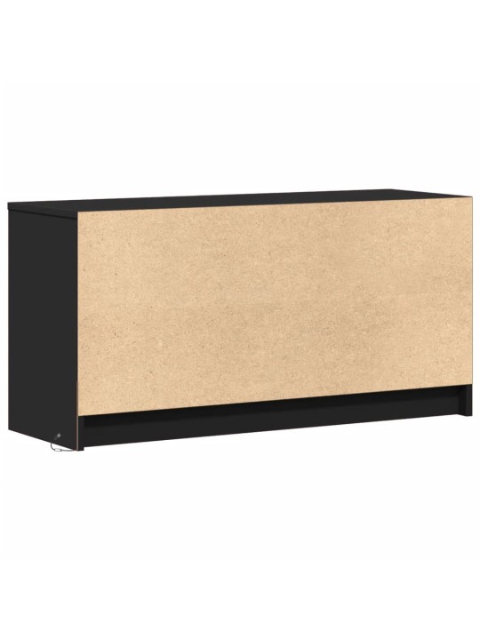 Televizoriaus spintelė su LED, juoda, 100x34x50cm, mediena