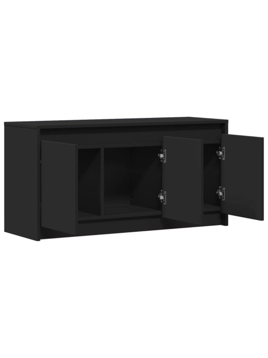 Televizoriaus spintelė su LED, juoda, 100x34x50cm, mediena