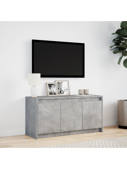 Televizoriaus spintelė su LED, betono, 100x34x50cm, mediena