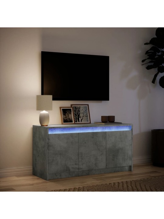 Televizoriaus spintelė su LED, betono, 100x34x50cm, mediena
