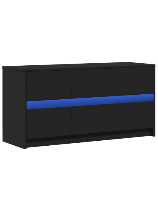 Televizoriaus spintelė su LED, juoda, 100x34x50cm, mediena