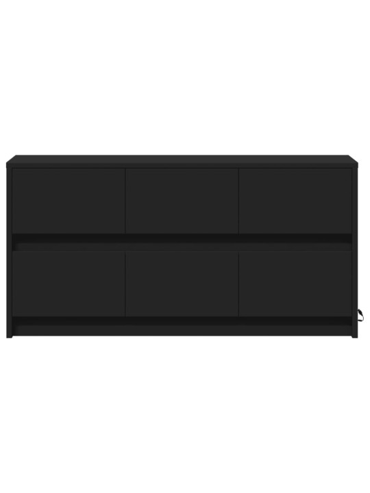 Televizoriaus spintelė su LED, juoda, 100x34x50cm, mediena