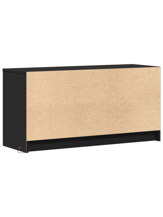 Televizoriaus spintelė su LED, juoda, 100x34x50cm, mediena
