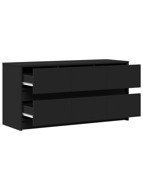 Televizoriaus spintelė su LED, juoda, 100x34x50cm, mediena