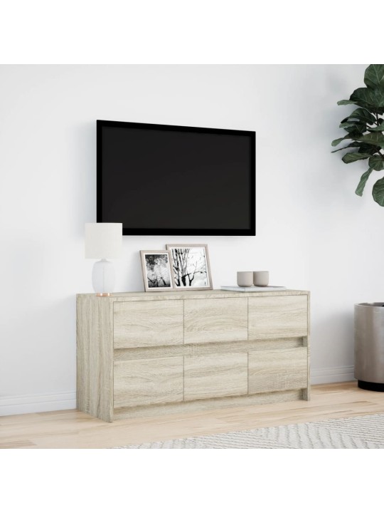 Televizoriaus spintelė su LED, ąžuolo, 100x34x50cm, mediena