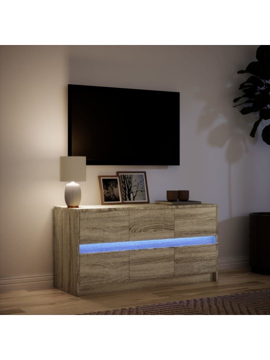 Televizoriaus spintelė su LED, ąžuolo, 100x34x50cm, mediena