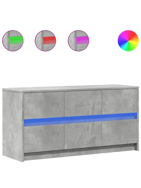Televizoriaus spintelė su LED, betono, 100x34x50cm, mediena